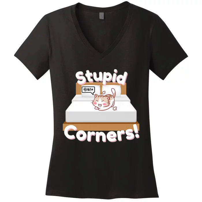 Stupid Corners! Women's V-Neck T-Shirt