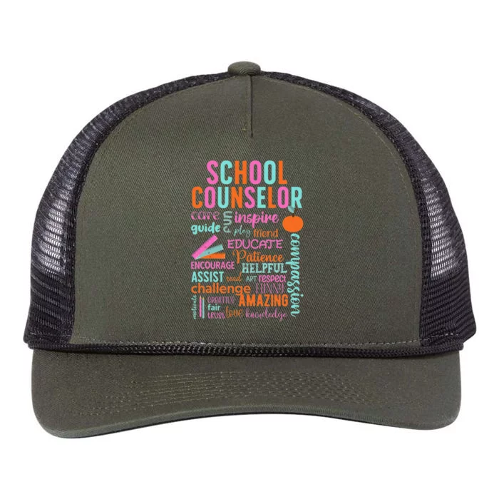 School Counselor School Counseling Week Retro Rope Trucker Hat Cap