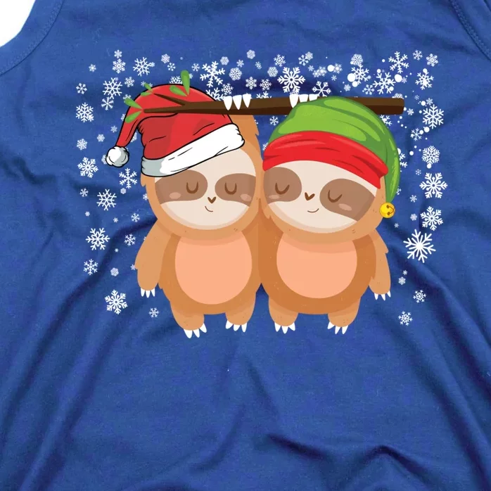 Slothie Christmas Sloth Lovers Christmas Merry Slothmas Joke Gift Tank Top