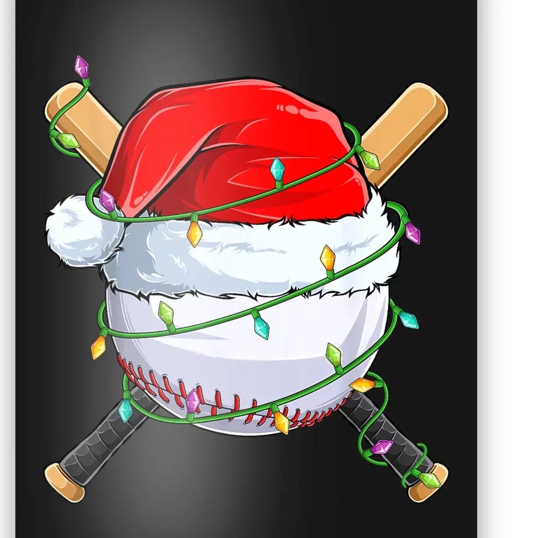 Santa Christmas Sports Women Christmas Baseball Player Poster