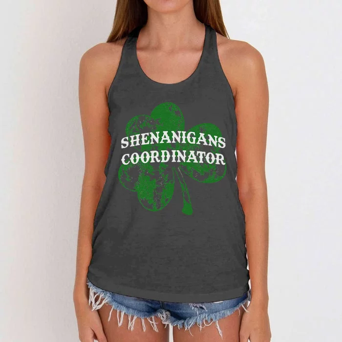 Shenanigans Coordinator Shenanigator St Patricks Day Cheeky Women's Knotted Racerback Tank