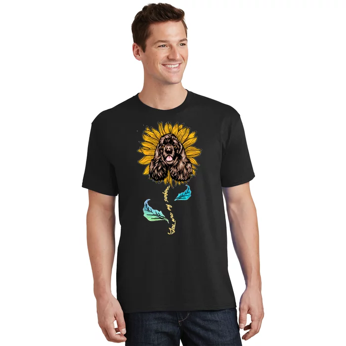 Sunflower Cocker Spaniel Head Funny Dog T-Shirt