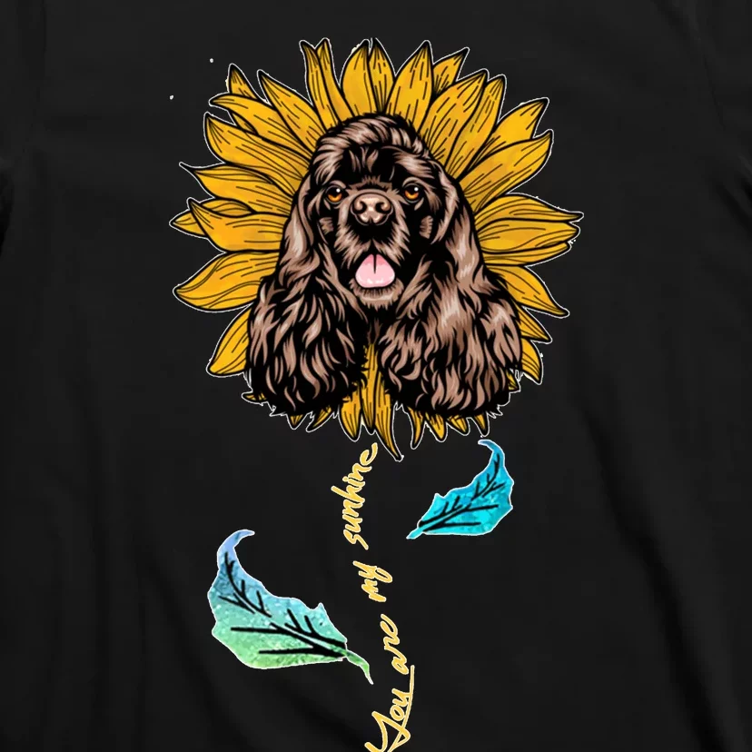 Sunflower Cocker Spaniel Head Funny Dog T-Shirt