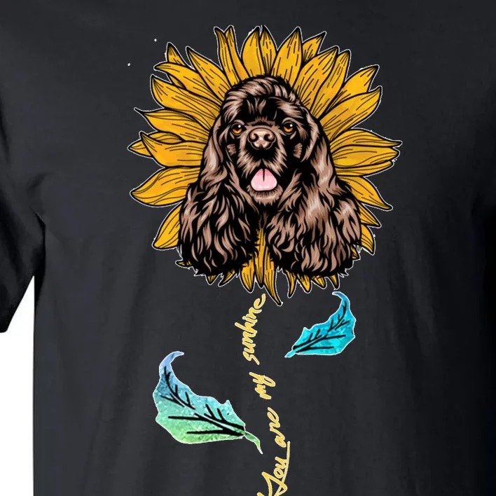 Sunflower Cocker Spaniel Head Funny Dog Tall T-Shirt