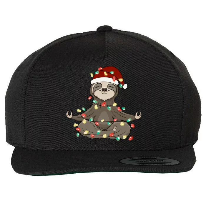 Sloth Christmas Tree Funny Yoga Sloth Wool Snapback Cap