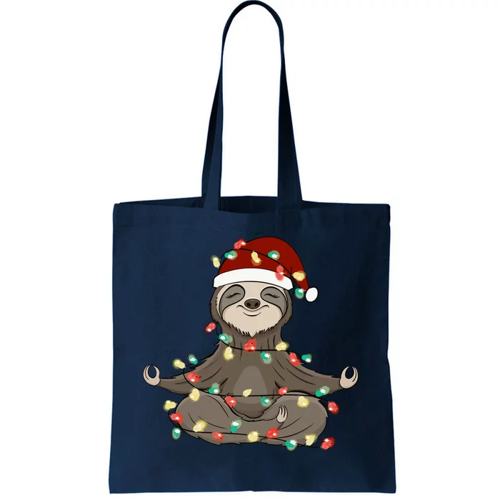 Sloth Christmas Tree Funny Yoga Sloth Tote Bag