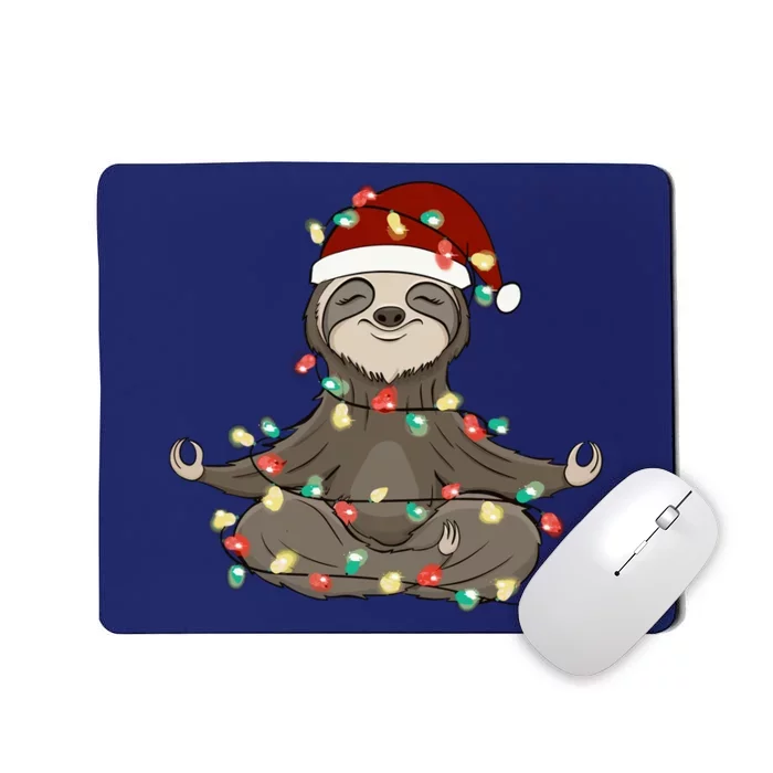 Sloth Christmas Tree Funny Yoga Sloth Mousepad