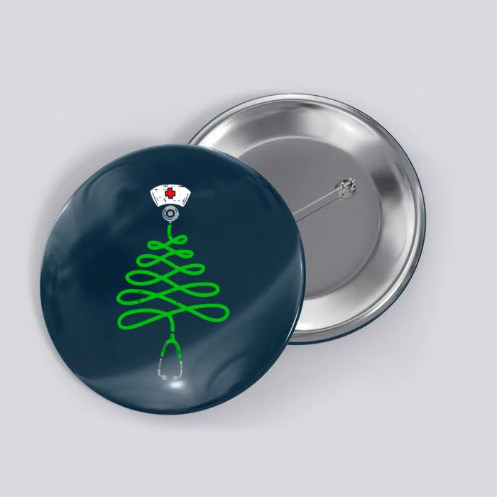 Stethoscope Christmas Tree Nurse Christmas Scrub Top Xmas Button