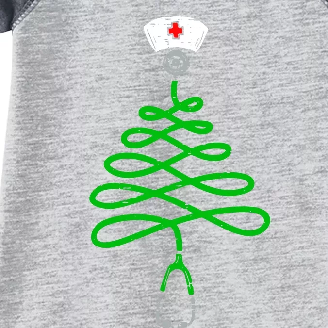 Stethoscope Christmas Tree Nurse Christmas Scrub Top Xmas Infant Baby Jersey Bodysuit