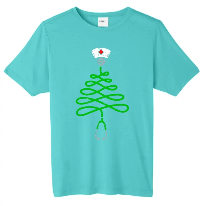 Stethoscope Christmas Tree Nurse Christmas Scrub Top Xmas ChromaSoft Performance T-Shirt