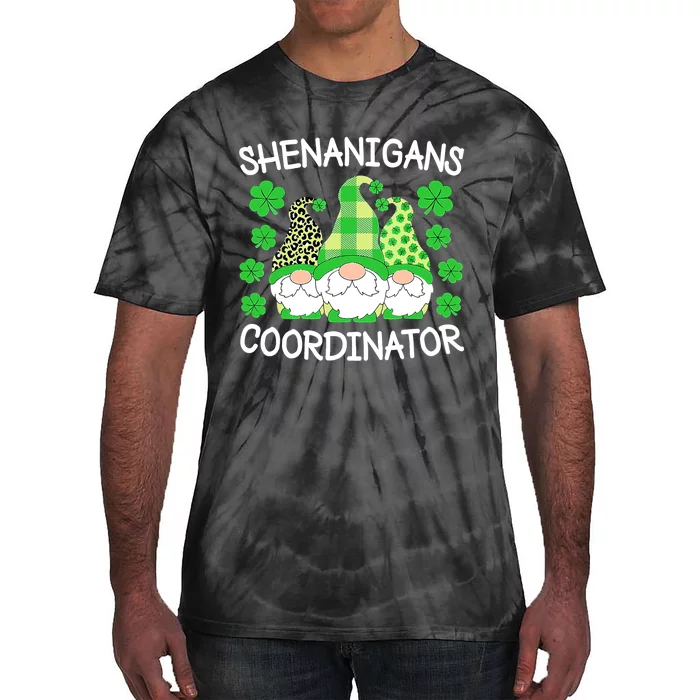 Shenanigans Coordinator Teachers St Patricks Day Gnomes Tie-Dye T-Shirt