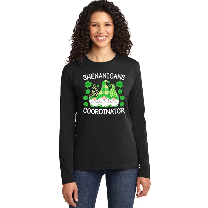 Shenanigans Coordinator Teachers St Patricks Day Gnomes Ladies Long Sleeve Shirt