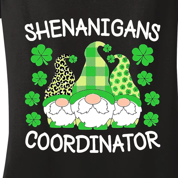 Shenanigans Coordinator Teachers St Patricks Day Gnomes Women's V-Neck T-Shirt