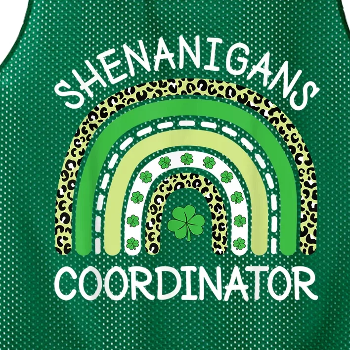 Shenanigans Coordinator Teachers St. Patricks Day Rainbow Mesh Reversible Basketball Jersey Tank