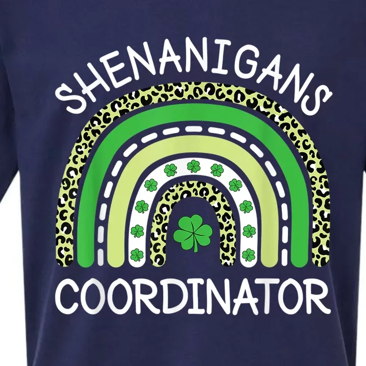 Shenanigans Coordinator Teachers St. Patricks Day Rainbow Sueded Cloud Jersey T-Shirt