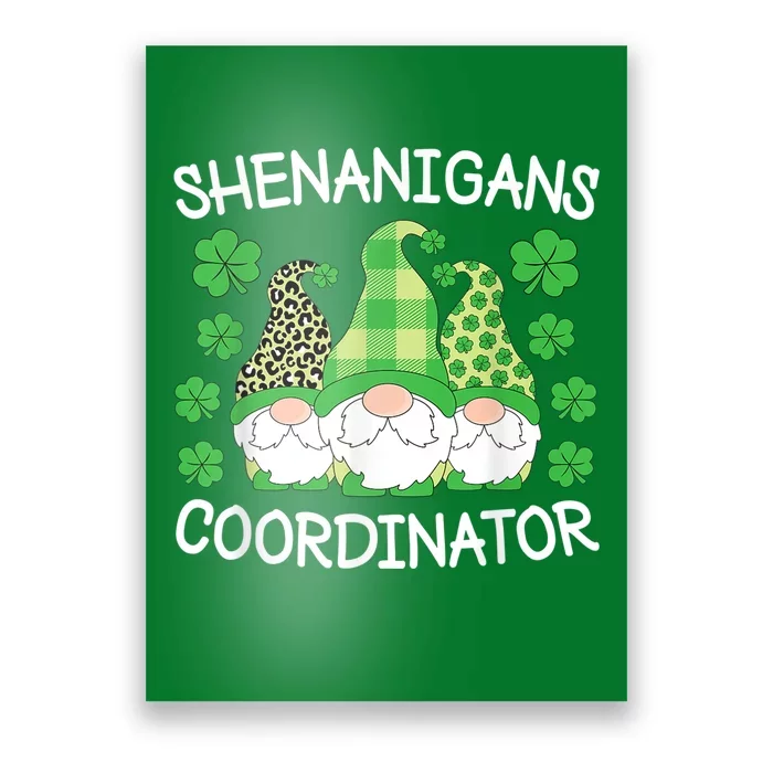 Shenanigans Coordinator Teachers St. Patricks Day Gnomes Poster