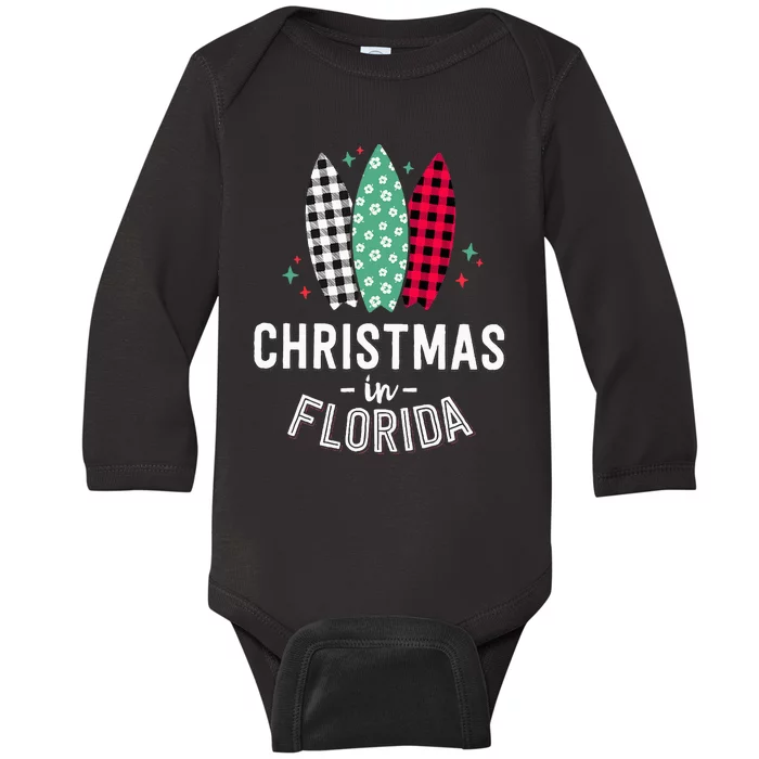 SunKissed Christmas Tropical Family Vacation in Florida Baby Long Sleeve Bodysuit