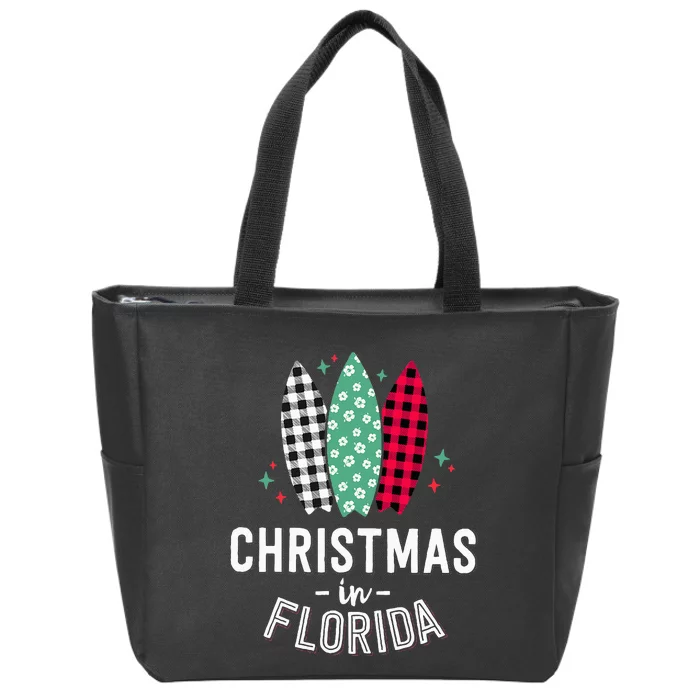 SunKissed Christmas Tropical Family Vacation in Florida Zip Tote Bag