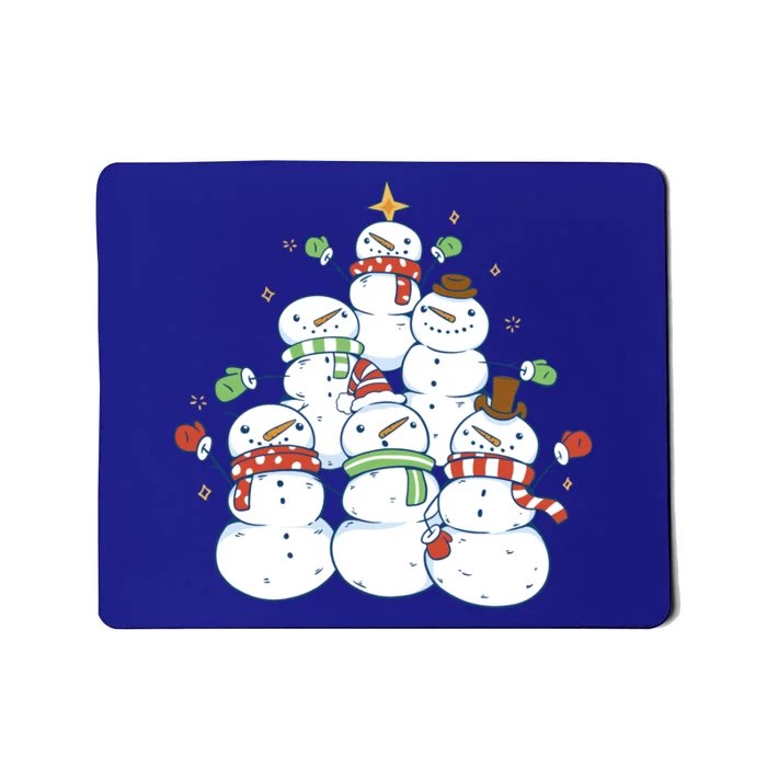 Snowman Christmas Tree Cute Holiday Mousepad