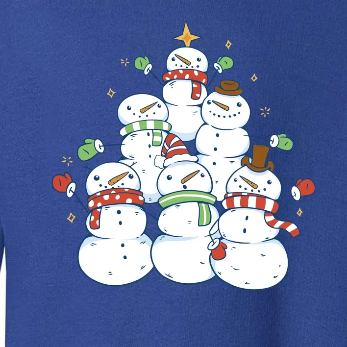 Snowman Christmas Tree Cute Holiday Toddler Sweatshirt