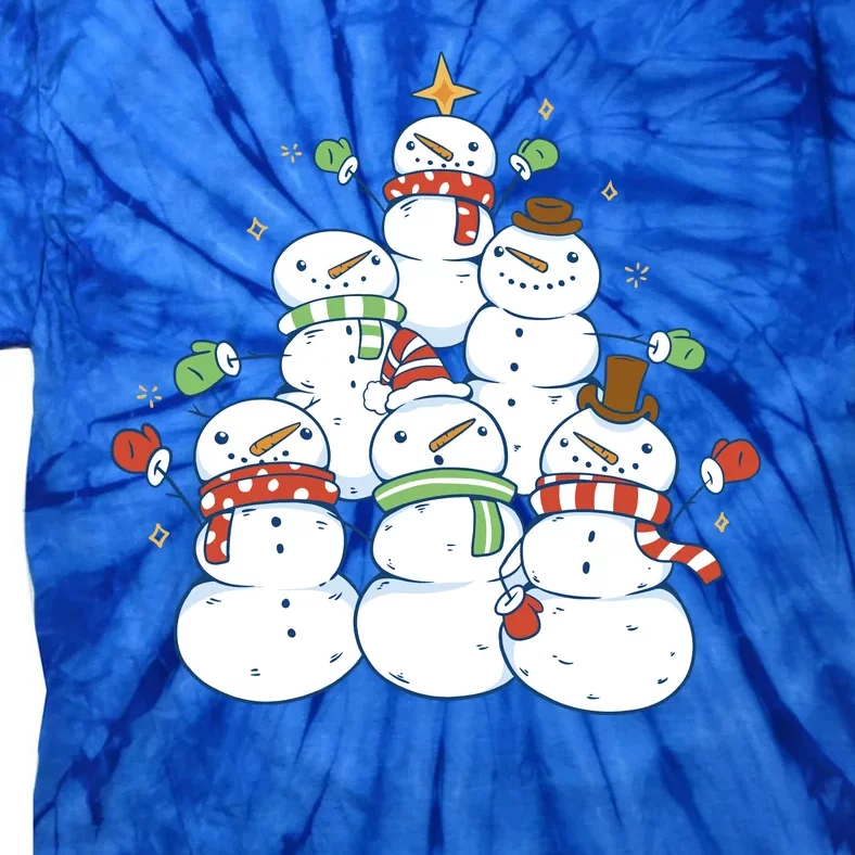 Snowman Christmas Tree Cute Holiday Tie-Dye T-Shirt