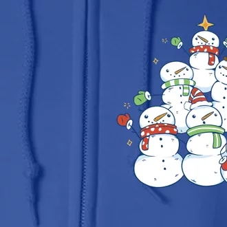 Snowman Christmas Tree Cute Holiday Full Zip Hoodie