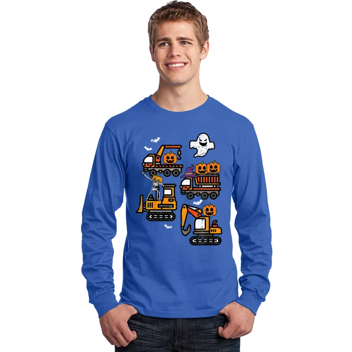 Spooky Construction Trucks Halloween Costume Long Sleeve Shirt