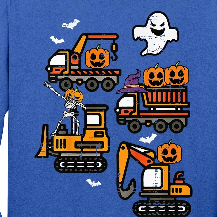 Spooky Construction Trucks Halloween Costume Long Sleeve Shirt