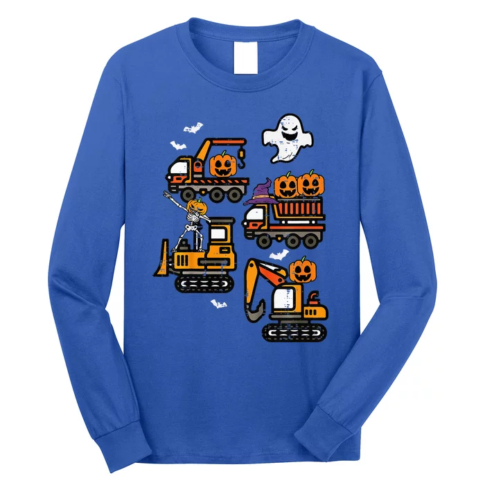 Spooky Construction Trucks Halloween Costume Long Sleeve Shirt