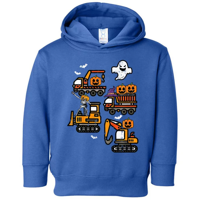 Spooky Construction Trucks Halloween Costume Toddler Hoodie