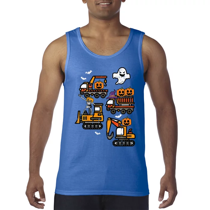 Spooky Construction Trucks Halloween Costume Tank Top