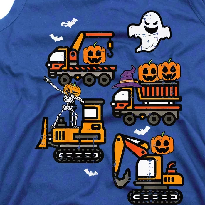 Spooky Construction Trucks Halloween Costume Tank Top