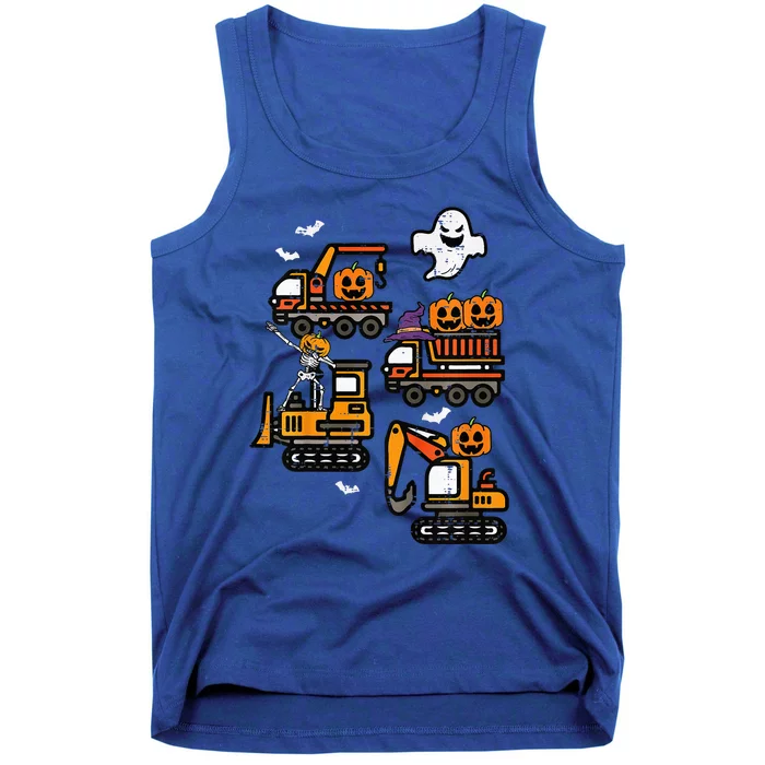 Spooky Construction Trucks Halloween Costume Tank Top