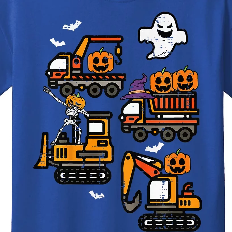 Spooky Construction Trucks Halloween Costume Kids T-Shirt