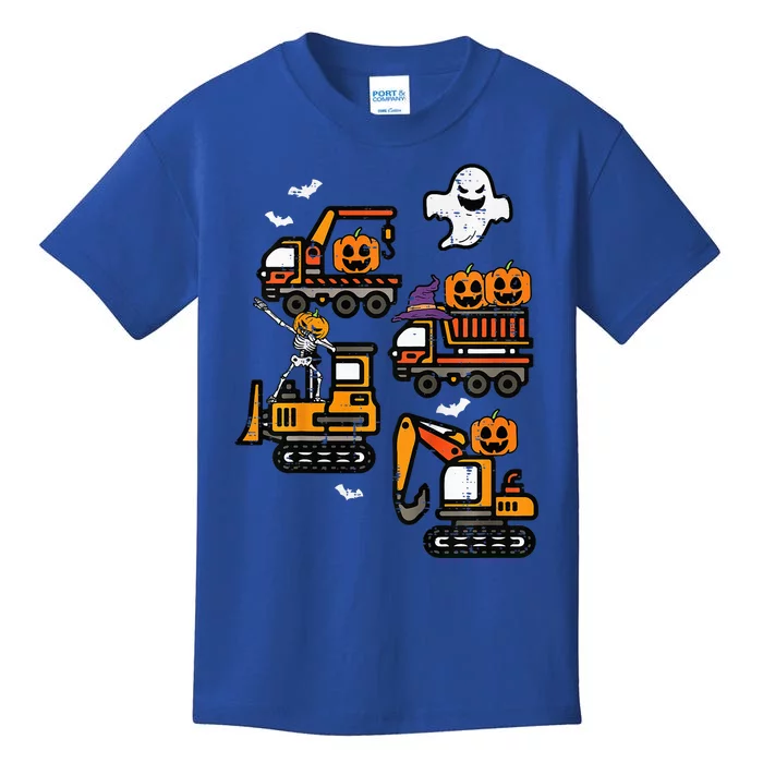 Spooky Construction Trucks Halloween Costume Kids T-Shirt