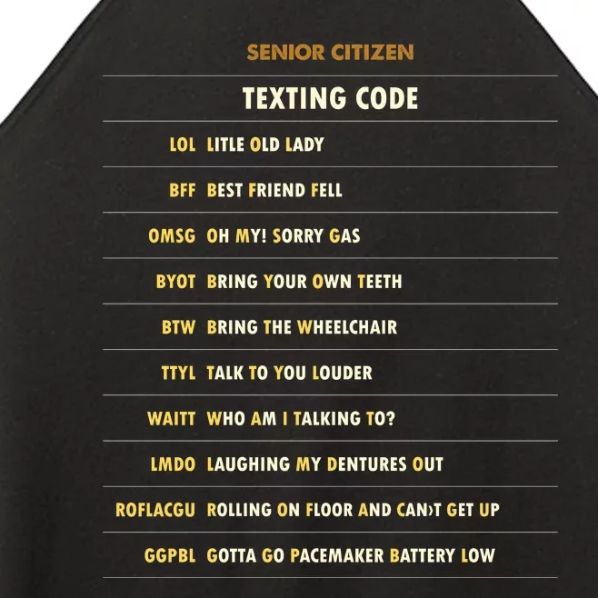 Senior Citizen Texting Code Cool Funny Old People Saying Women’s Perfect Tri Rocker Tank