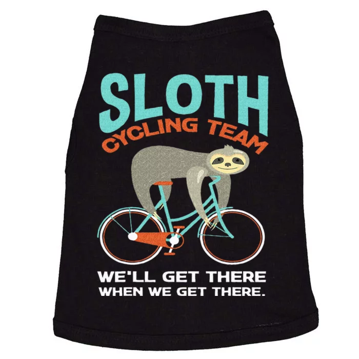 Sloth Cycling Team Lazy Sloth Bike Biker Funny Bicycle Doggie Tank