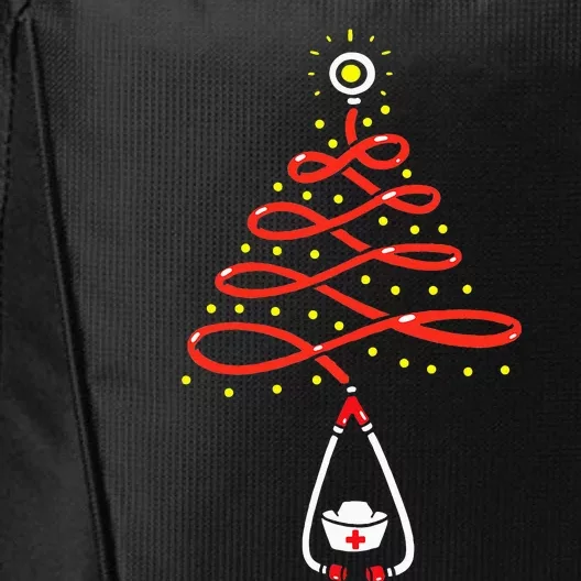 Stethoscope Christmas Tree Nurse Christmas Scrub Xmas City Backpack