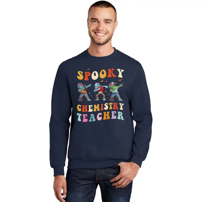 Spooky Chemistry Teacher Zombie Groovy Halloween Ghost Tall Sweatshirt