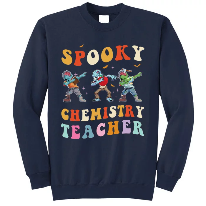 Spooky Chemistry Teacher Zombie Groovy Halloween Ghost Tall Sweatshirt