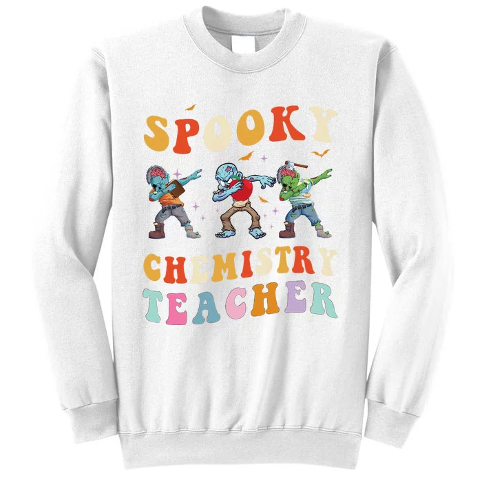 Spooky Chemistry Teacher Zombie Groovy Halloween Ghost Sweatshirt