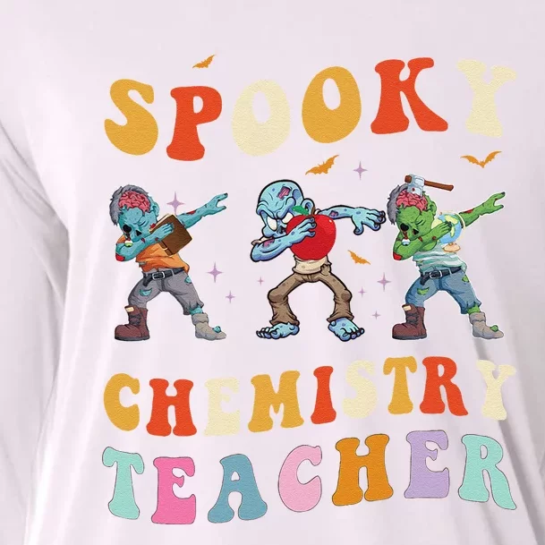 Spooky Chemistry Teacher Zombie Groovy Halloween Ghost Cooling Performance Long Sleeve Crew