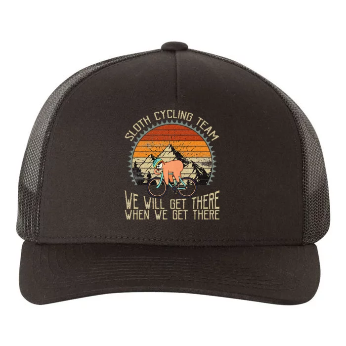 Sloth Cycling Team We Well Get There When We Get There Yupoong Adult 5-Panel Trucker Hat