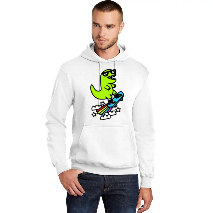 Super Cool Trex Dinosaur Taking Skateboard Hoodie