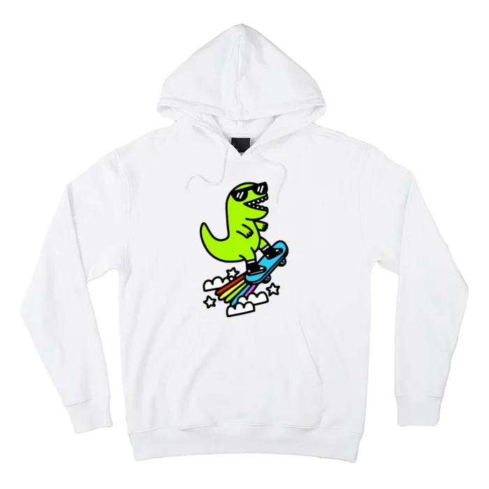 Super Cool Trex Dinosaur Taking Skateboard Hoodie