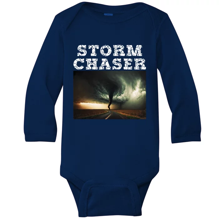 Storm Chaser Tornado Picture Meteorologist Weather Baby Long Sleeve Bodysuit