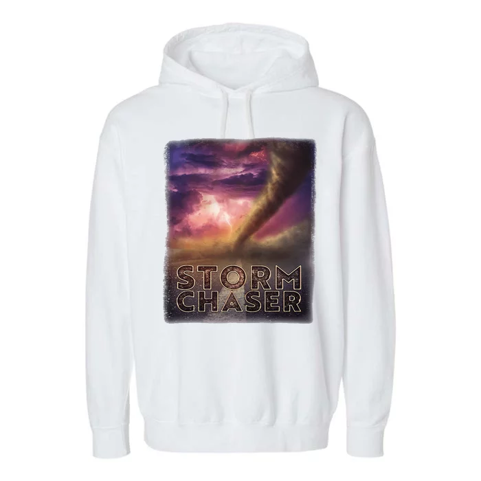 Storm Chaser Tornado Picture Weather Meteorologist Garment-Dyed Fleece Hoodie