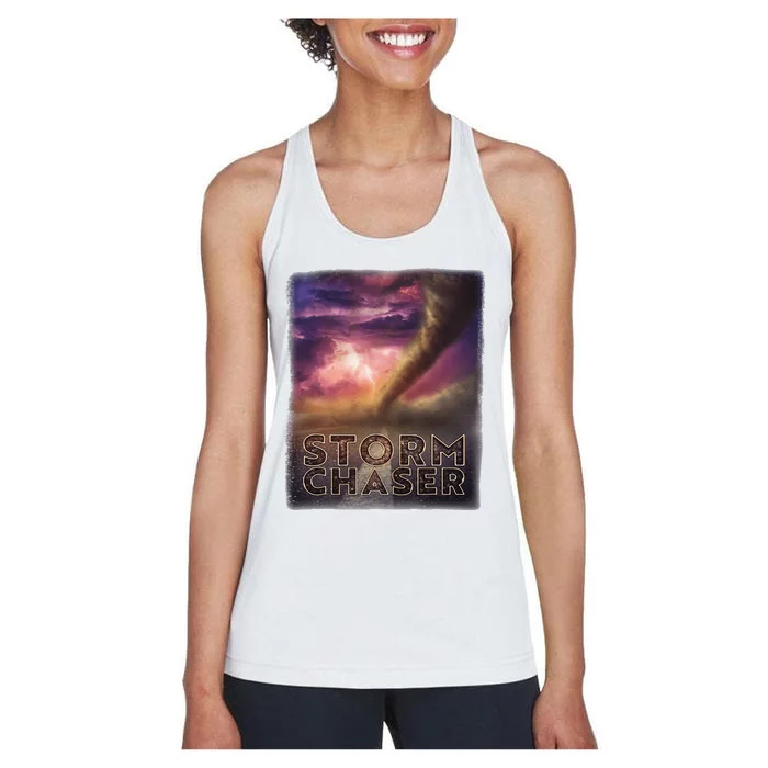 Storm Chaser Tornado Picture Weather Meteorologist Women's Racerback Tank