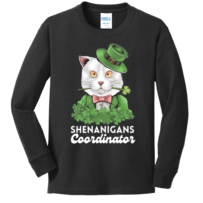 Shenanigans Coordinator | Teacher | Cat | St Patricks Day Kids Long Sleeve Shirt