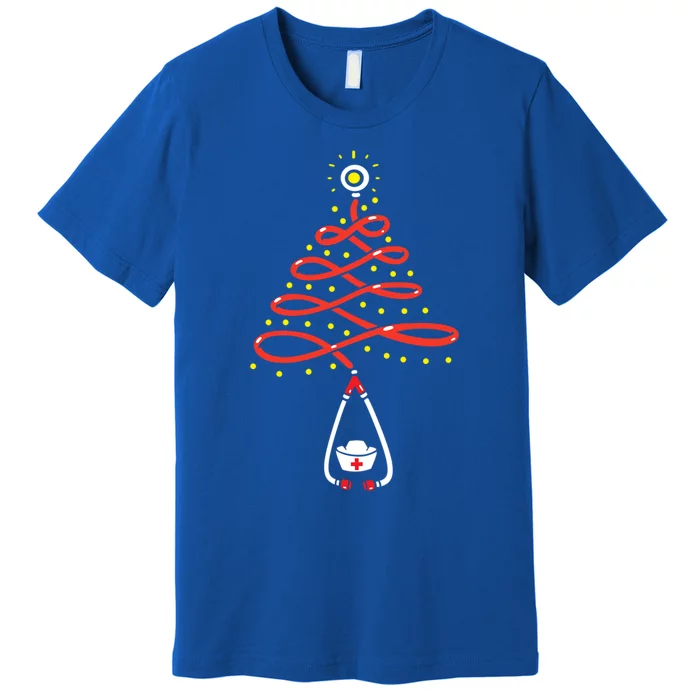 Stethoscope Christmas Tree Nurse Christmas Scrub Xmas Gift Premium T-Shirt